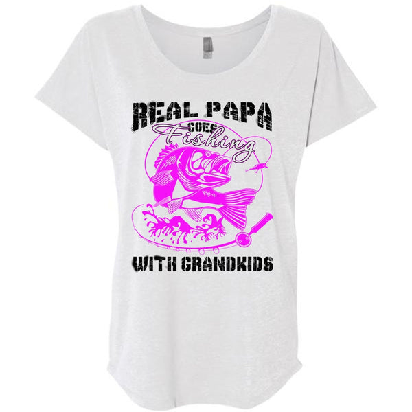 Real Papa Goes Fishing With Grandkids T Shirt, Being A Daddy T Shirt, Awesome T-Shirts