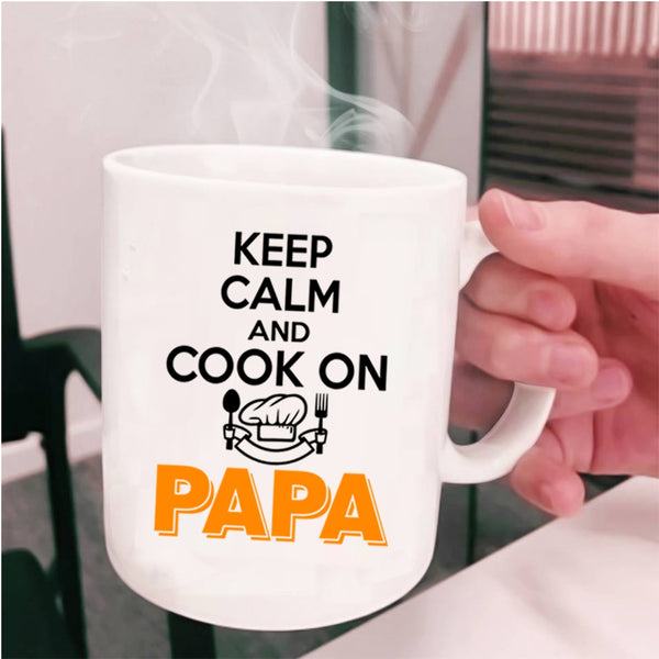 Papa Coffee Mug, Keep Calm And Cook On Cup