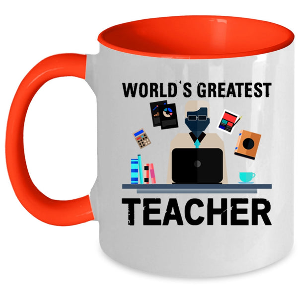 Best Teacher Ever Coffee Mug, World's Greatest Teacher Accent Mug