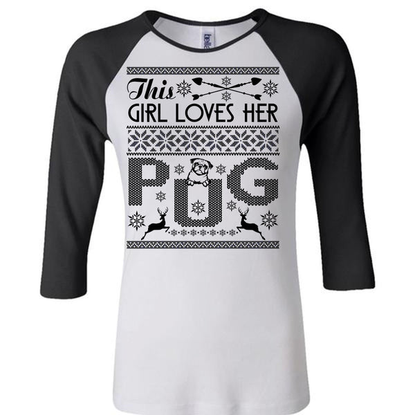 This Girl Loves Her Pug T Shirt, I Love My Dog T Shirt, Awesome T-Shirts