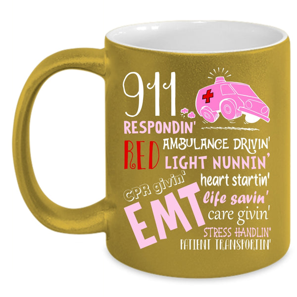 911 Responding Coffee Mug, Ambulance Driving Coffee Cup