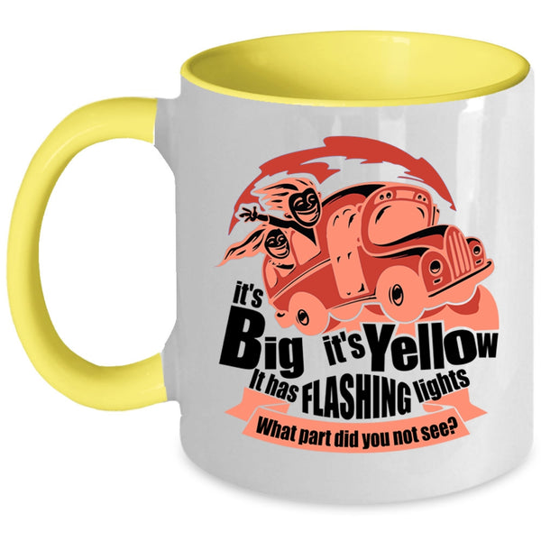 It Has Flashing Lights Coffee Mug, It's Bif It's Yellow Accent Mug
