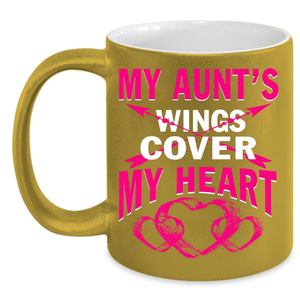 My Aunt's Wings Cover My Heart Coffee Mug, Cute Aunt Coffee Cup
