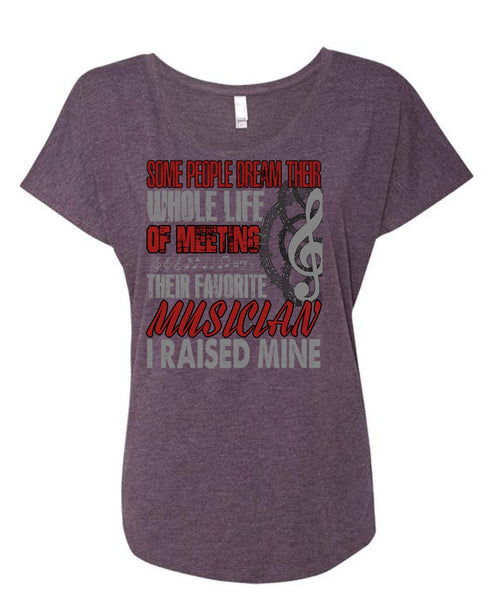 Meeting Their Favorite Musician T Shirt, Being A Musician T Shirt, Cool Shirt (Ladies' Triblend Dolman Sleeve)