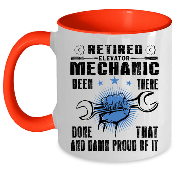 Cool Retirement Coffee Mug, Retired Elevator Mechanic Accent Mug