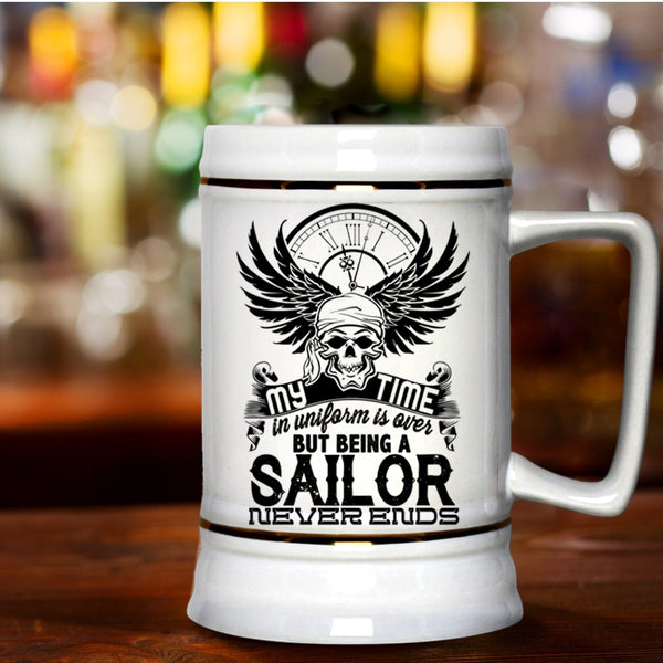 I Love Sailing Beer Stein 22oz, Being A Sailor Neverends Beer Mug
