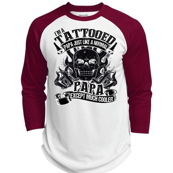 I'm Tattooed Papa T Shirt, I Love Papa T Shirt, Awesome T-Shirts  (Polyester Game Baseball Jersey)