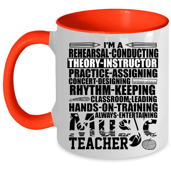 Awesome Music Teacher Coffee Mug, I'm A Music Teacher Accent Mug