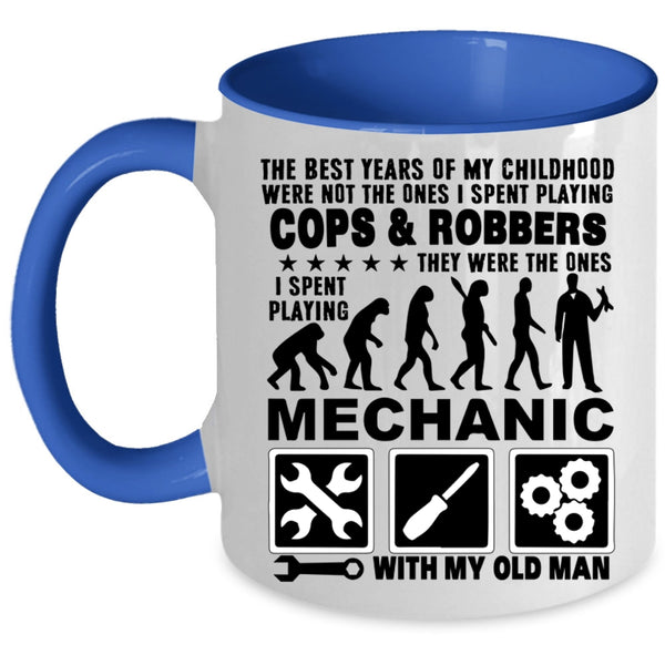 Grandpa Coffee Mug, I Spent Playing Mechanic With My Old Man Accent Mug