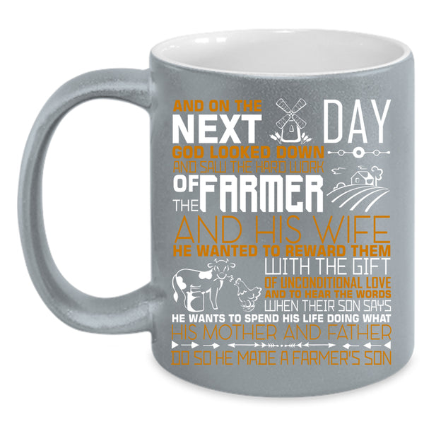 His Mother And Father Coffee Mug, He Made A Farmer's Son Coffee Cup