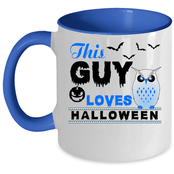 Gift For My Son Coffee Mug, This Guy Loves Halloween Accent Mug
