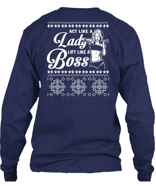 Active Like A Lady Lift Like A Boss T Shirt, This Girl Loves Christmas T Shirt