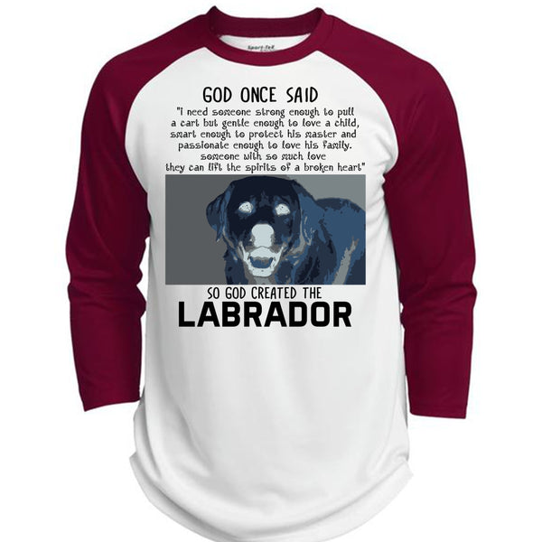 God Created The Labrador T Shirt, I Love Dog T Shirt, Favorite T Shirt  (Polyester Game Baseball Jersey)