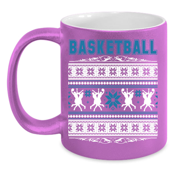 Basketball Coffee Mug, Ugly Christmas Coffee Cup