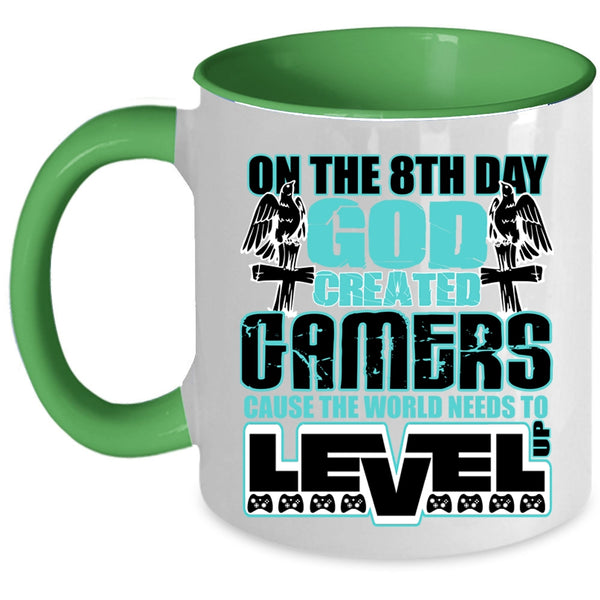 Awesome Gamers Coffee Mug, On The 8th Day God Created Gamers Accent Mug