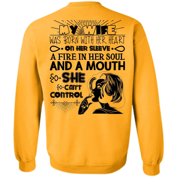 I Love Wife T Shirt, My Wife Was Born With Her Heart Sweatshirt