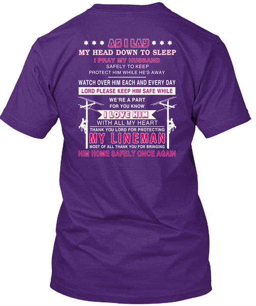 Thank You Lord For Protecting My Lineman T Shirt, I Pray My Husband Safely To Keep T Shirt