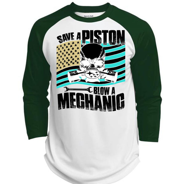 Save A Piston Blow A Mechanic T Shirt, Being A Mechanic T Shirt, Awesome T-Shirts  (Polyester Game Baseball Jersey)