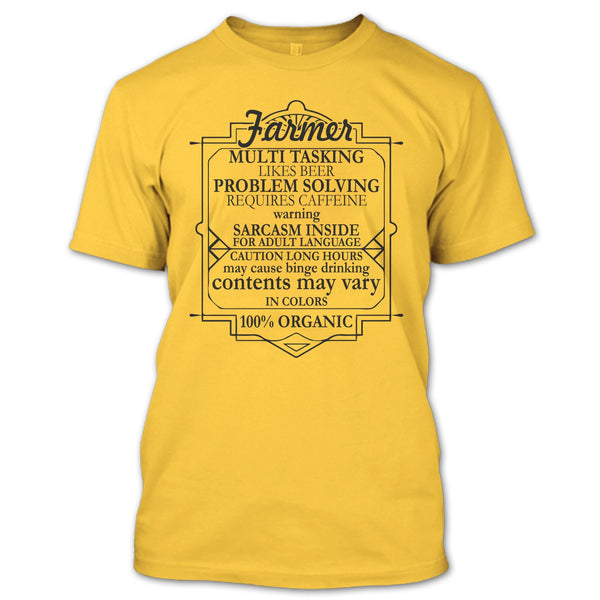Farmer Multi Tasking T Shirt, Coolest Farmer T Shirt