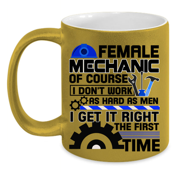 Cute Gift For My Wife Coffee Mug, Female Mechanic Accent Mug