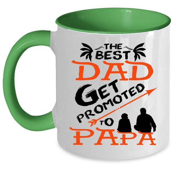 Awesome Dad Coffee Mug, The Best Dad Get Promoted To Papa Accent Mug
