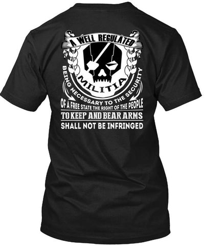 A black t-shirt with the shopify logo