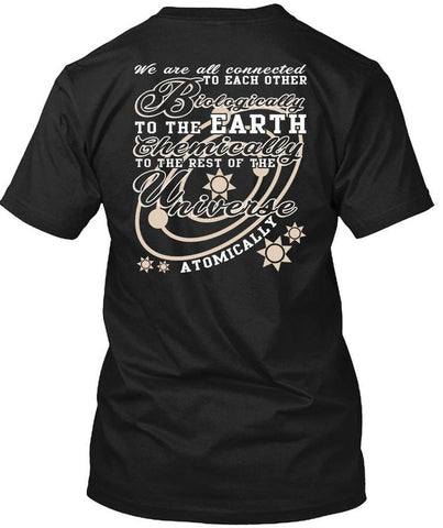 A black t-shirt with the shopify logo