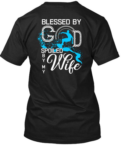 A black t-shirt with the shopify logo