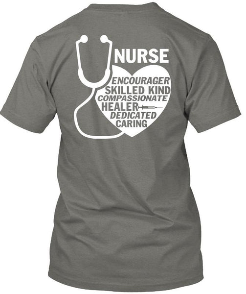 Nurse Encourager Skilled Kind T Shirt, Healer Dedicated Caring T Shirt