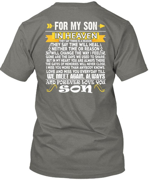 For My Son In Heaven T Shirt, Love You Son T Shirt