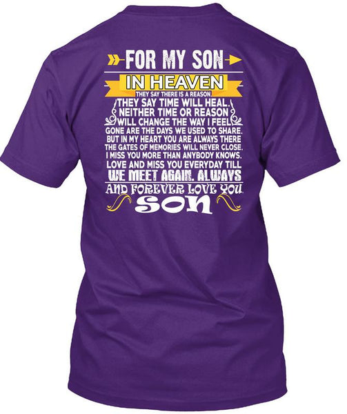 For My Son In Heaven T Shirt, Love You Son T Shirt