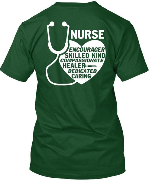 Nurse Encourager Skilled Kind T Shirt, Healer Dedicated Caring T Shirt