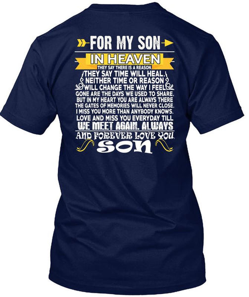 For My Son In Heaven T Shirt, Love You Son T Shirt