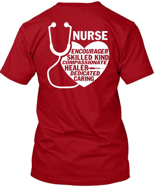 Nurse Encourager Skilled Kind T Shirt, Healer Dedicated Caring T Shirt
