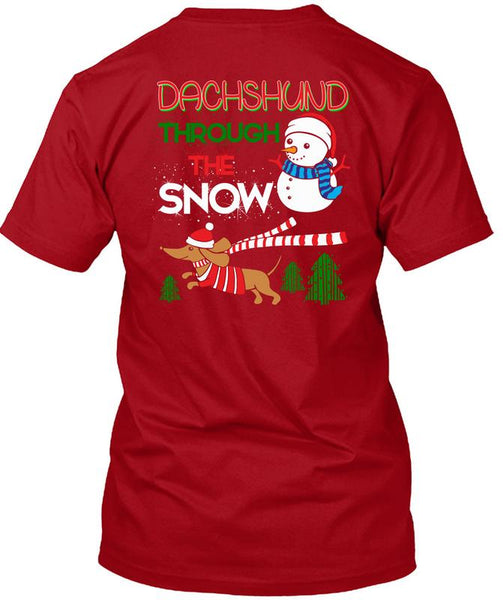 Dachshund Through The Snow T Shirt, I Love Christmas T Shirt