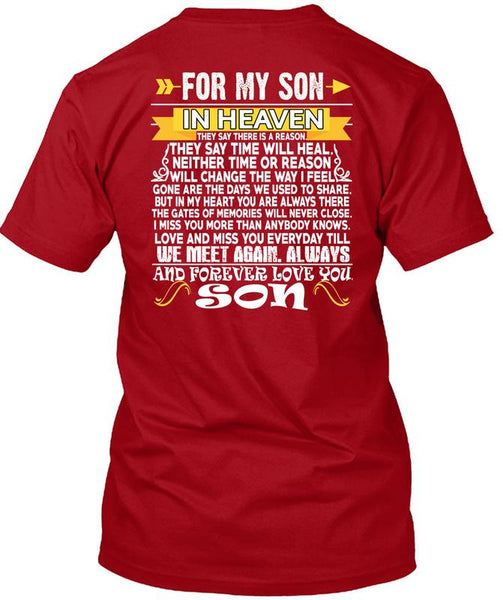 For My Son In Heaven T Shirt, Love You Son T Shirt