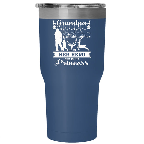 Grandpa And Granddaughter Tumbler 30 oz Stainless Steel, Cute Christmas Travel Mug