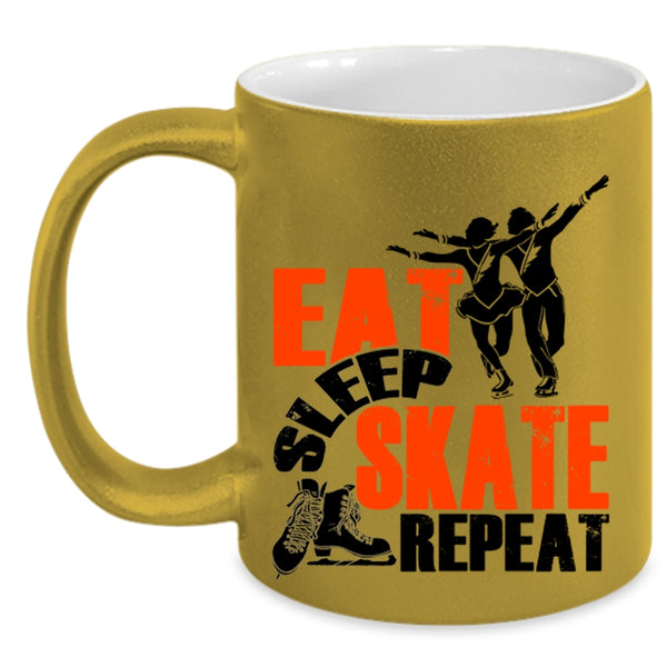 Cool Teacher Coffee Mug, Eat Sleep Skate Repeat Accent Mug