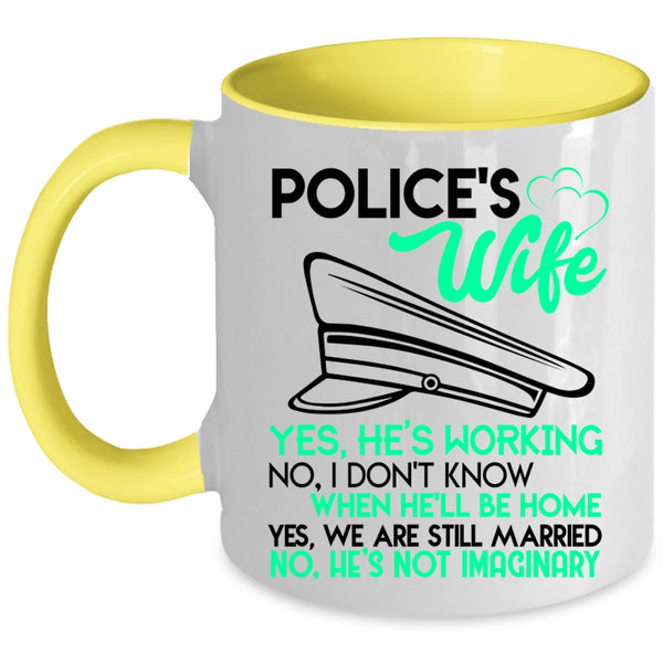 Cute Gift For Police's Wife Coffee Mug, Police's Wife Accent Mug