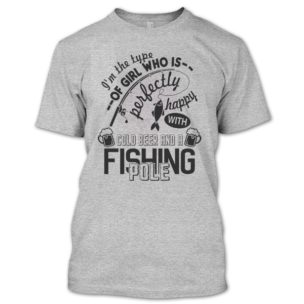 Pretty Happy With Cool Beer T Shirt, Coolest Fishing Lover T Shirt