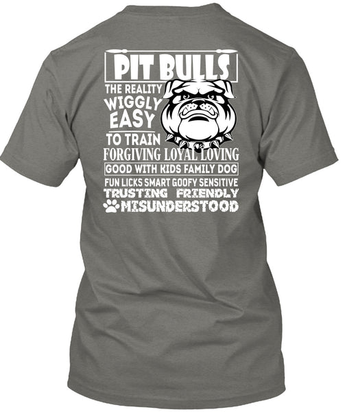 Pit Bulls The Reality Wiggly Easy T Shirt, Good With Kids Family Dog T Shirt