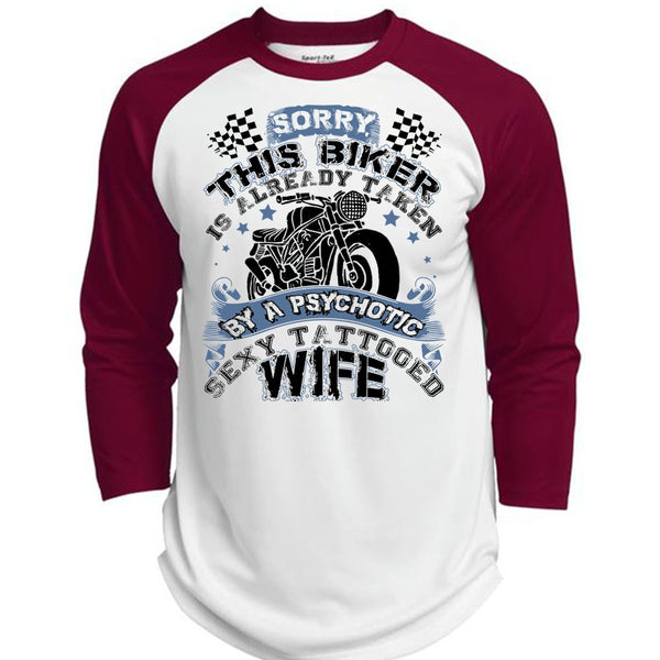 Tattooed Wife T Shirt, I Love Biker T Shirt, Awesome T-Shirts  (Polyester Game Baseball Jersey)