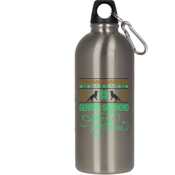 German Shepherd 20 oz Stainless Steel Bottle,Merry Christmas Outdoor Sports Water Bottle