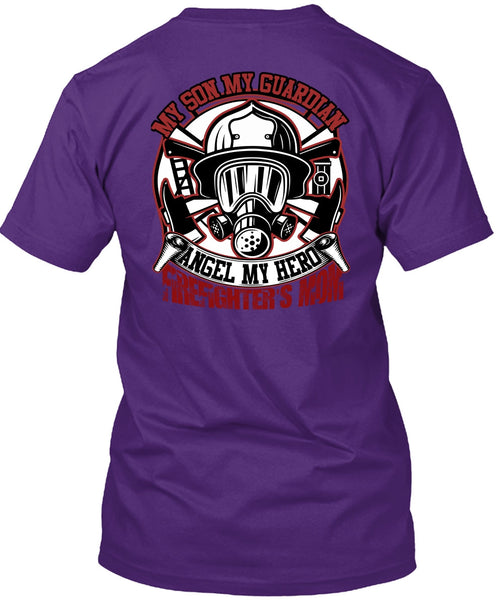 Firefighter's Mom T Shirt, My Son My Guardian Angel T Shirt