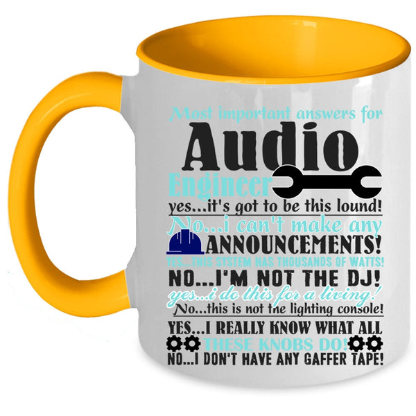 Best Gift For Engineers Coffee Mug, Audio Engineer Accent Mug