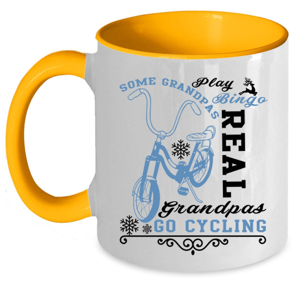 Real Grandpas Go Cycling Coffee Mug, Some Grandpas Play Bingo Accent Mug