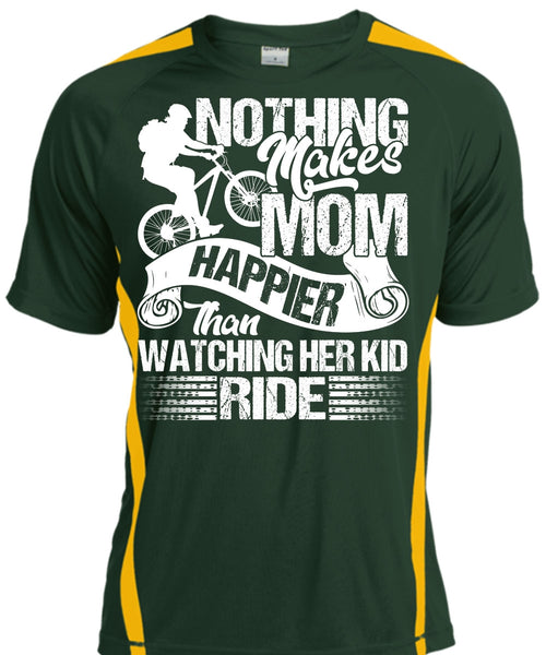 Watching Her Kid Ride T Shirt, Makes Mom Happier T Shirt, Cool Shirt