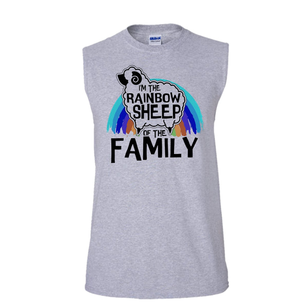 I'm The Rainbow Sheep Of Family T Shirt, Gift For Gay Tank Top (Men's Cotton Sleeveless)