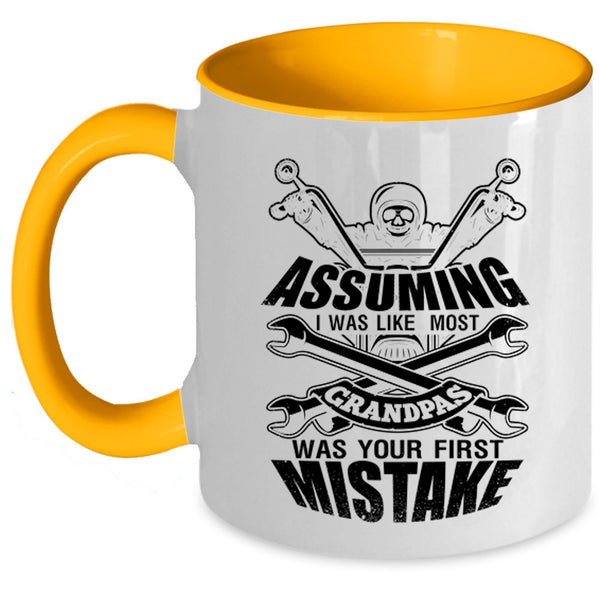 Cool Motorcycles Coffee Mug, I Was Like Most Grandpas Was Your First Mistake Accent Mug