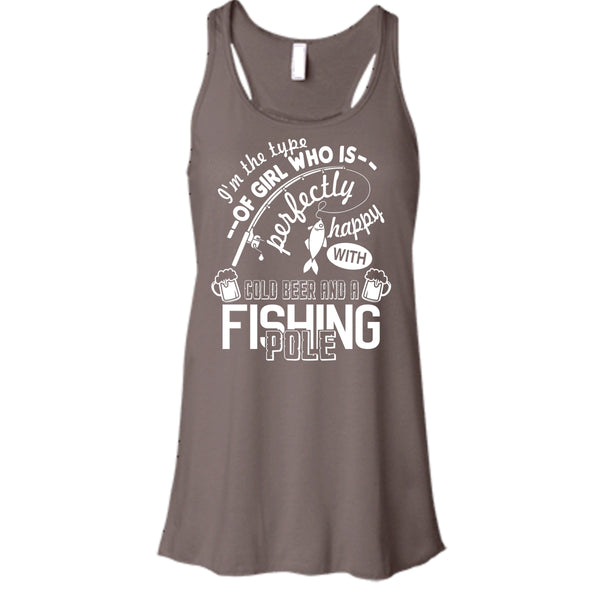 Pretty Happy With Cool Beer T Shirt, A Fishing Pole T Shirt, Cool T Shirt
